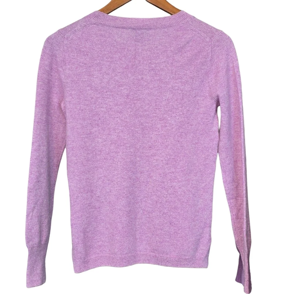 J.Crew 100% Cashmere Lilac Crewneck Sweater Lavender Luxury Knit Size XS